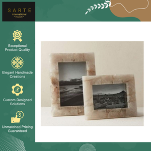 Cadre photo artisanal en pierre naturelle (quartz rose, agate) de haute qualité pour la décoration intérieure et de table, à prix abordable - Product Image 6