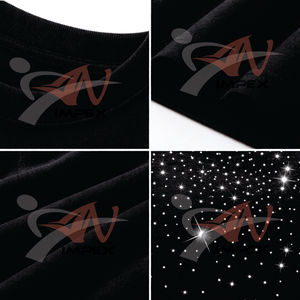 Men’s Black <b>Rhinestone</b> Oversized T-Shirt 100% Cotton Short Sleeve Streetwear Fashion Casual Graphic Tee Summer Trendy <b>Top</b> - Product Image 5