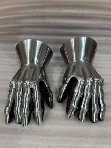 Gants d'armure en acier inoxydable plaqués argent, style médiéval, design gothique, artisanat métallique soudé personnalisé - Product Image 6