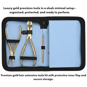 <b>Hair</b> Extension Pliers Set 3 Hole Micro Beads <b>Crimper</b> Beads Removal Tape-In Tool Tail Comb Styling Kit Stainless Steel Commercial - Product Image 5