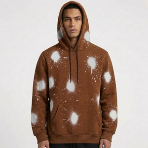 Sudadera con Capucha Oversize de Alta Calidad con Efecto Salpicado, de Forro Polar Liso 100% Algodón 370g, con Lavado Ácido, para Hombre, Estilo Streetwear - Product Image 1