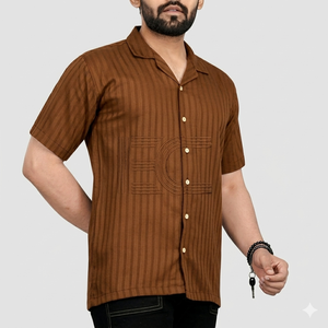 Chemises habillées décontractées respirantes pour hommes X-002 - Popeline teinte en fil, service OEM - Product Image 5