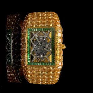 Última Tendencia en Relojes de Hombre con Diamantes de Imitación, Exclusivos con Moissanita, Cronógrafo de Cuarzo, Acero Inoxidable, Resistente al Agua 10 Bar, Personalizado - Product Image 1