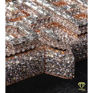 Moissanite Diamond Name Pendant Hip Hop <b>Chain</b> <b>Iced</b> Out Baguette Necklace Luxury Streetwear Jewelry - Product Image 5