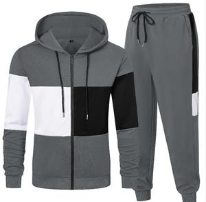Conjunto Deportivo Casual de Invierno para Hombre, Sudadera con Estampado y Bloques de Color, Pantalones Deportivos, 100% Algodón Ecológico, Venta al Por Mayor - Product Image 3