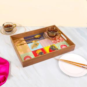 Plateau carré imprimé en MDF avec poignée, prix abordable, pour la maison, l'hôtel et la restauration, idéal pour servir les aliments – Meilleure vente - Product Image 1