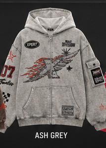 Sudadera Unisex XPERT con Capucha, Estilo Francés, Oversize, Streetwear, con Bordado de Pedrería, Anti-Pilling, Poliéster/Algodón, para Invierno - Product Image 5