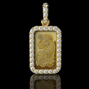 Colgante de Diamantes Hip Hop para Hombre, Fortuna Moissanite 1.20CT, Certificado GRA, Corte Brillante, Símbolo de Suerte y Prosperidad, Plata 925, Oro 14K - Product Image 2