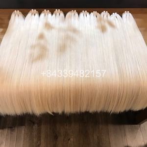 Extensiones de cabello humano blanqueado Rubio vietnamita recto crudo Premium misma cutícula alineada Super doble dibujado - Product Image 1