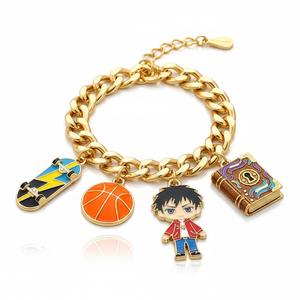 Artículos de animación, mercancía coleccionable, recuerdos de dibujos animados, amuleto de metal esmaltado personalizado, pulsera de anime - Product Image 4