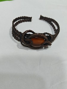 copper wire wrapped cuff bracelet handmade <b>jade</b> cuff light green stone bracelet wire wrap <b>bangle</b> adjustable copper cuff boho wir - Product Image 3