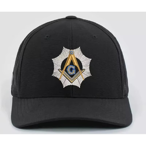 Casquette brodée maçonnique noire unisexe pour adulte, réglable, à fermeture snapback, pour toutes les saisons, en polyester tissé, décontractée - Product Image 1