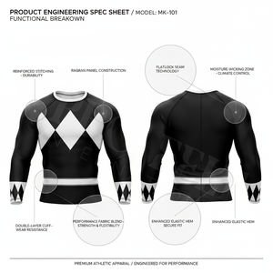 Haut de compression moulant personnalisé en polyester à taille haute élastique et manches longues pour la gym et la course, vente en gros OEM, Rash Guard - Product Image 2