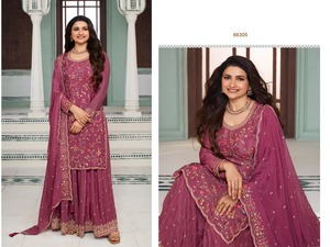 Nuevo Traje Salwar Kameez de Manga Larga con Semibordado para Otoño/Invierno, Estilo Indio-Pakistaní, Tela de Secado Rápido, Traje Casual Holgado de Dos Piezas - Product Image 2
