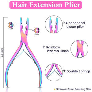 Kit de Herramientas para Extensiones de Cabello de Acero Inoxidable Duradero de Alta Calidad Personalizado, Juego de Pinzas Profesionales para Uso en Salón y en Casa - Product Image 6