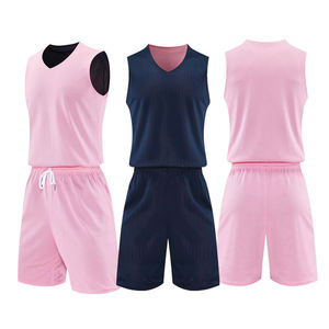 Ensemble de maillot de basket-ball unisexe, débardeur en maille sans manches à col en V avec short à taille élastique, évacuation de l'humidité, vêtements d'été, taille adulte - Product Image 1