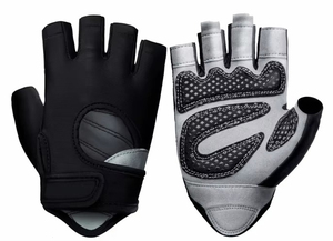 Half-<b>Finger</b> Sports Cycling Gloves Black And Gray With Anti Slip Padding For Gym Training And Riding <b>Bike</b> Racing Gloves Absorbing - Product Image 6