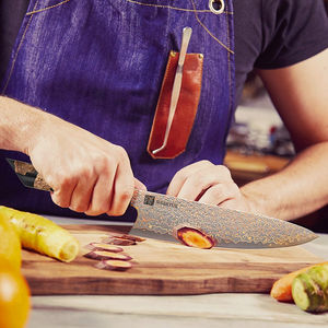 Juego de Cuchillos de Cocina de Acero al Carbono Damasco Japonés, Estilo Moderno, con Mango de Resina y Madera - Product Image 2