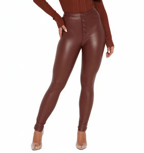 Pantalones de Cuero para Mujer de Buena Calidad a Precio de Mayoreo, Talla Personalizada, Transpirables para Invierno, Estilo Urbano, Logotipo Personalizado, Pakistán - Product Image 1