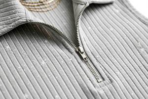 Women's 2 Piece <b>Long</b> <b>Set</b> Zip Up Stand Collar <b>Top</b> <b>And</b> Flare Pants Striped Casual Outfit - Product Image 6
