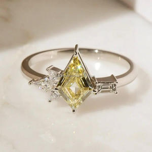 Igi/gia แล็บปลูกวินเทจ14K ทองแต่งงาน/หมั้นแหวนเพชร unisex สำหรับงานเลี้ยงครบรอบของขวัญตัดเพชร - Product Image 2