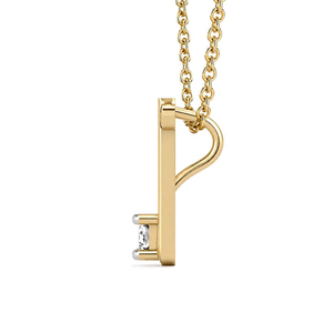 Magnifique Collier Pendentif en Or Massif 10k/14k/18k Jaune/Blanc/Rose avec Initiale en Diamant Certifié IGI - Product Image 4