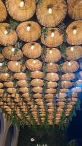 Aesthetic Elegant <b>Rattan</b> Decorative <b>Lantern</b> Wedding Centerpiece Wicker Basket Wall Light Dome Shade For Luxury Event Celebration - Product Image 2
