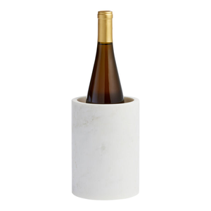 Refroidisseur de bouteilles de vin décoratif de table en marbre blanc artisanal, écologique, pour rétention de glace, idéal pour les fêtes - Product Image 2