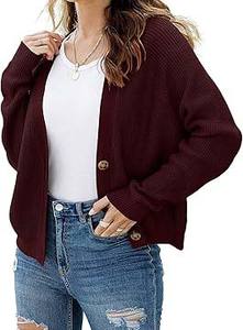 Suéter de Punto con Cuello en V en Color Contrastante, Transpirable, para Mujer, Dos Tonos, Moderno, con Bloques Geométricos - Product Image 3