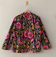 Veste matelassée en coton tricoté respirant et écologique à motif floral brodé vintage imprimé floqué pour l'hiver