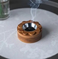 Brûleur d'encens Bakhoor religieux en bois d'acacia miniature gravé, écologique, fait main, de luxe, élégant, pour Ramadan et Aïd