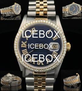 Montre automatique pour homme en acier inoxydable bicolore or rose sertie de moissanite avec cadran en verre, montre de plongée - Product Image 5