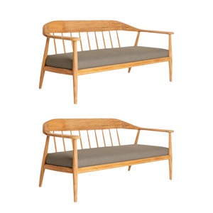 Juegos de sofás modernos minimalistas para el hogar con cojín para 3 personas, de madera de teca, para sala de estar, hogar y balcón. - Product Image 5