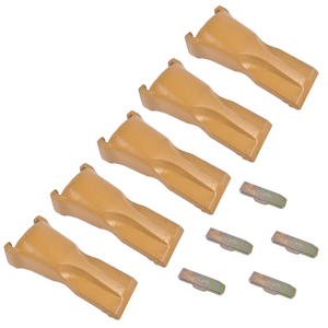 Set da 5 Denti Gialli V23SYL a V per Benna, Perni Flessibili V23PN, Denti per Terreno per Terne e Gru - Product Image 2