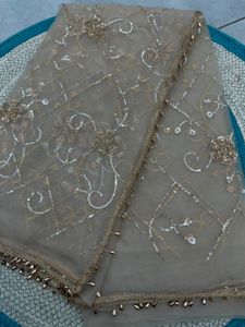 Indian Ethnic Fancy Designer Wedding Saree with Heavy Net Material Embroidery Sequins Work Trendy Women Fit - Product Image 5