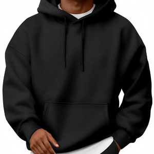 Sweat à capuche oversize décontracté en molleton de coton, streetwear, vêtements personnalisés, fabrication en gros OEM ODM pour hommes - Product Image 4