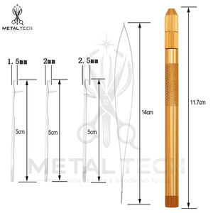 Custom Steel Hair Extension Loop <b>Needle</b> Wire Pulling Hook Threader Tool For Micro <b>Beads</b> Ring Extensions Barbershop Tools - Product Image 6