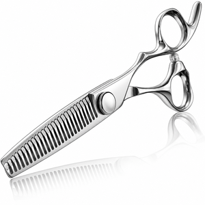 Ciseaux à effiler professionnels avec lame en acier inoxydable à 30 dents, manche long, pour droitiers, usage en salon de coiffure - Product Image 1
