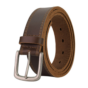 Cinturón de Cuero Genuino de Vaca de Primera Calidad, Estilo Occidental, Vintage, Informal, con Logotipo Personalizado, para Hombre, con Hebilla de Aleación - Product Image 5