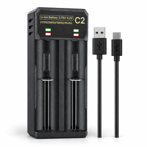 Cargador de baterías recargables de iones de litio NiMH 21700 18650 26650 ZEROBEAM USB tipo C de doble puerto con indicador LED - Product Image 1