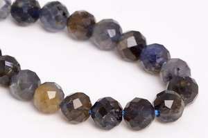 Perles d'Iolite de 6 mm de couleur intense, qualité supérieure, pierres précieuses naturelles authentiques, facettées, rondes, en vrac, options de lots en gros - Product Image 4