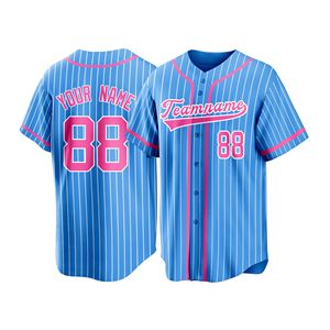 เสื้อเบสบอลแฟนคลับจากโรงงานโดยตรง ผ้าโพลีเอสเตอร์ยืดหยุ่น สีตัดกัน ดีไซน์สั่งทำได้ พิมพ์ลายดิจิตอลแบบซับลิเมชั่น - Product Image 1