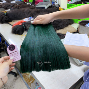 Cheveux bruts vietnamiens durables qualité supérieure extensions de cheveux raides à os doux top recherche couleur vert foncé faisceaux de cheveux humains - Product Image 4