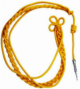 Aiguillette de Alta Calidad para Uniforme Blanco General, Cordón Metálico Trenzado con Puntas Plateadas, Textil para el Hogar Personalizado - Product Image 4
