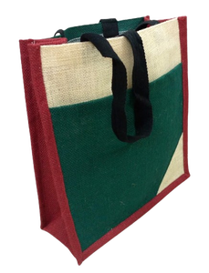 Bolsa de Compras Grande Ecológica de Yute Azul Marino con Asas de Cuerda, Logotipo Personalizado, Bolsa de Supermercado para Regalos - Product Image 3
