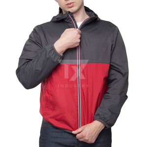 <b>Plain</b> Design Black and White Fashionable Custom Zipper up Windbreaker Jacket for Men Pakistan Manufacturer Windbreaker Jacket - Product Image 1