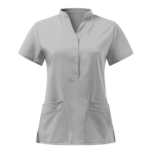 Stretchable Unisex <b>Scrub</b> <b>Top</b> Short Sleeve Hospital Uniform High Quality Nurse Uniform Nursing Uniform Medical <b>Scrub</b> - Product Image 1