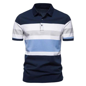 Polo classique pour homme à manches courtes, couleur unie, en mélange de coton respirant, coupe ajustée, infroissable - Product Image 1