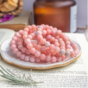 Pulsera de Ópalo Rosa Natural, Pulsera de Ópalo Rosa Peruano con Cuentas para Sanación, Joyería Energética Reiki, Venta al por Mayor, 8mm - Product Image 6