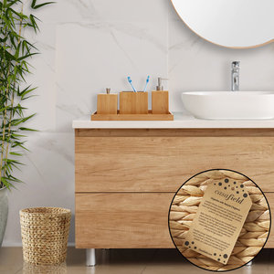 Lot de 2 corbeilles à déchets en jacinthe d'eau tissées naturelles Poubelles - Product Image 5